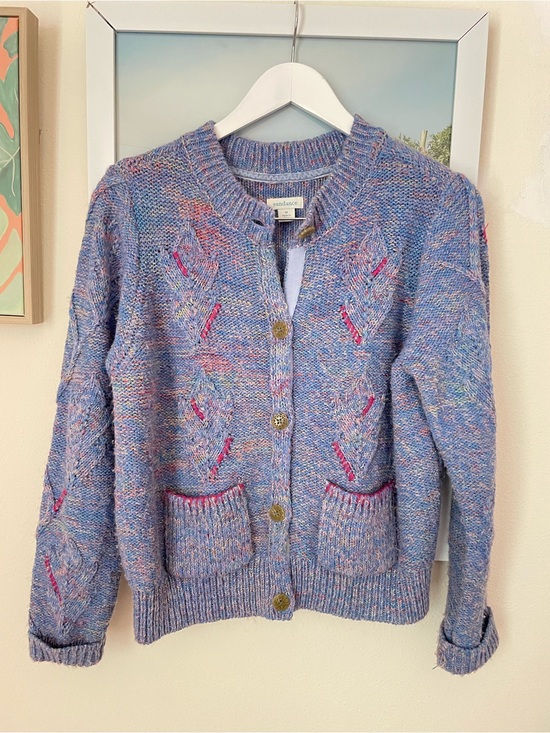 Sundance Sweaters - Sundance Marled Multicolor Button Cardigan Sweater Purple Pink Medium